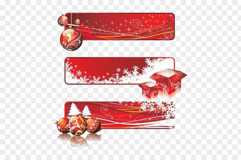 Christmas Decoration Red Flag Web Banner Clip Art PNG