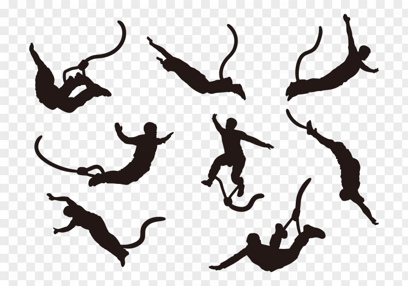 Jumping Clipart Silhouette Bungee Clip Art PNG