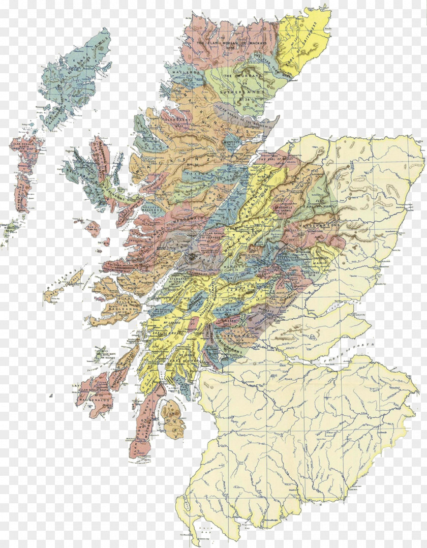 Map Scottish Highlands Clan People PNG