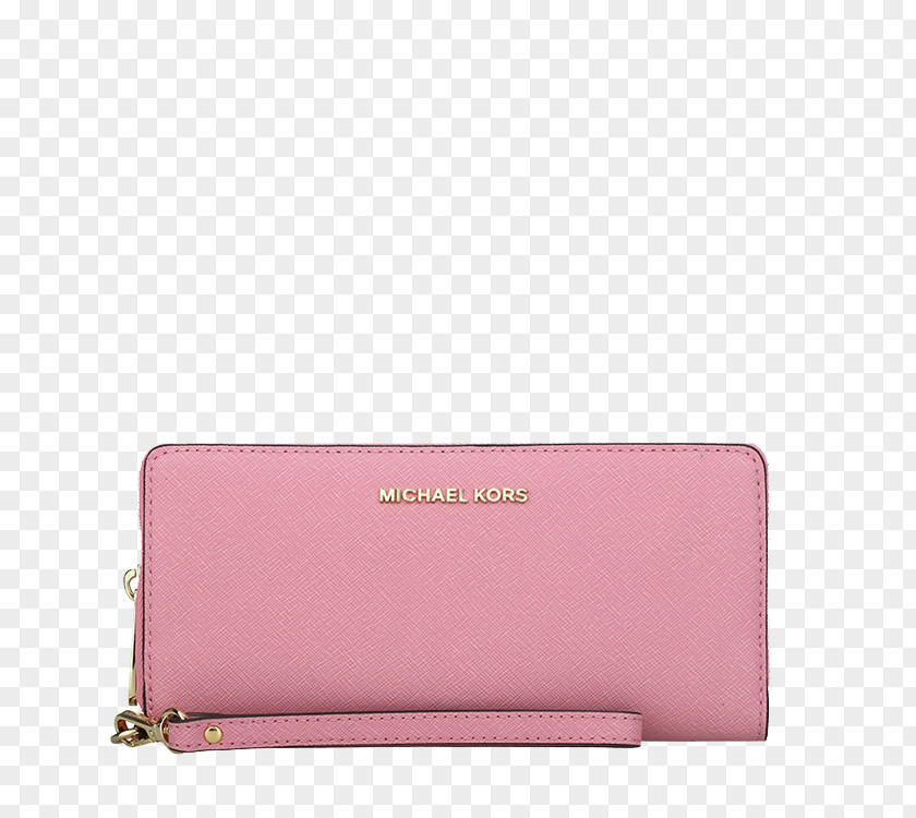 MichaelKors Michael Kors Leather Zipper Wallet Long Section Of Pink Roses Coin Purse PNG