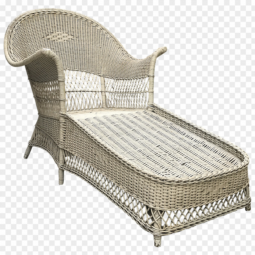 Noble Wicker Chair Daybed Chaise Longue Cushion PNG
