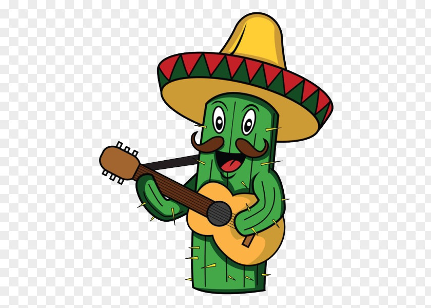 Playing Guitar Cactus Mexican Cuisine Cactaceae Clip Art PNG