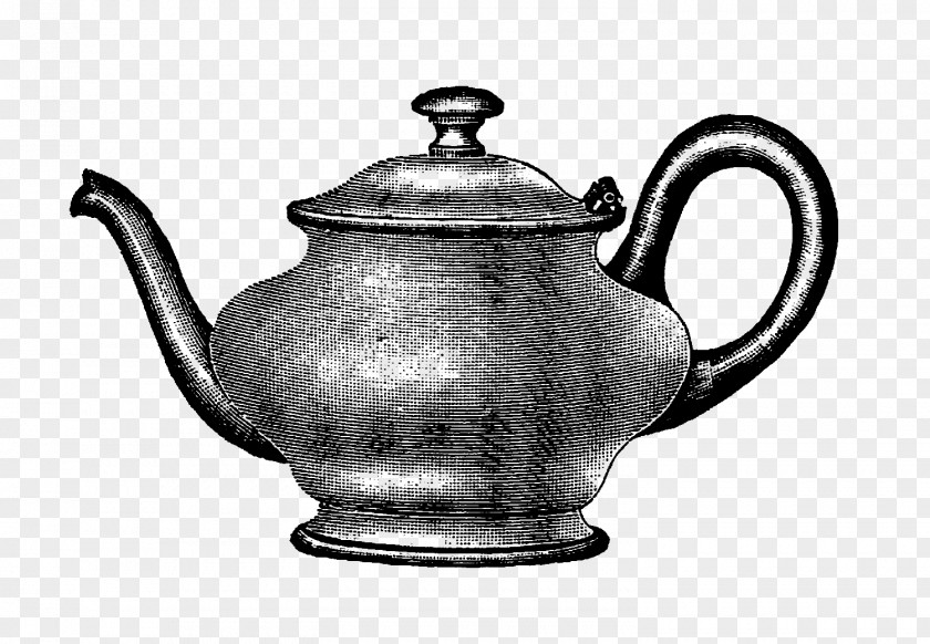 Retro Teapot Kettle Digital Stamp Ceramic PNG