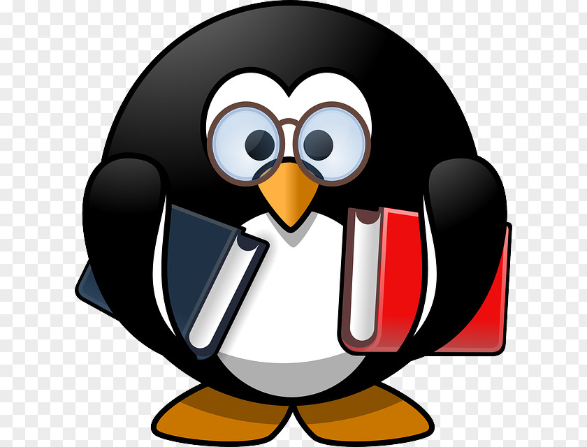 Study Hard Penguin Book Clip Art PNG