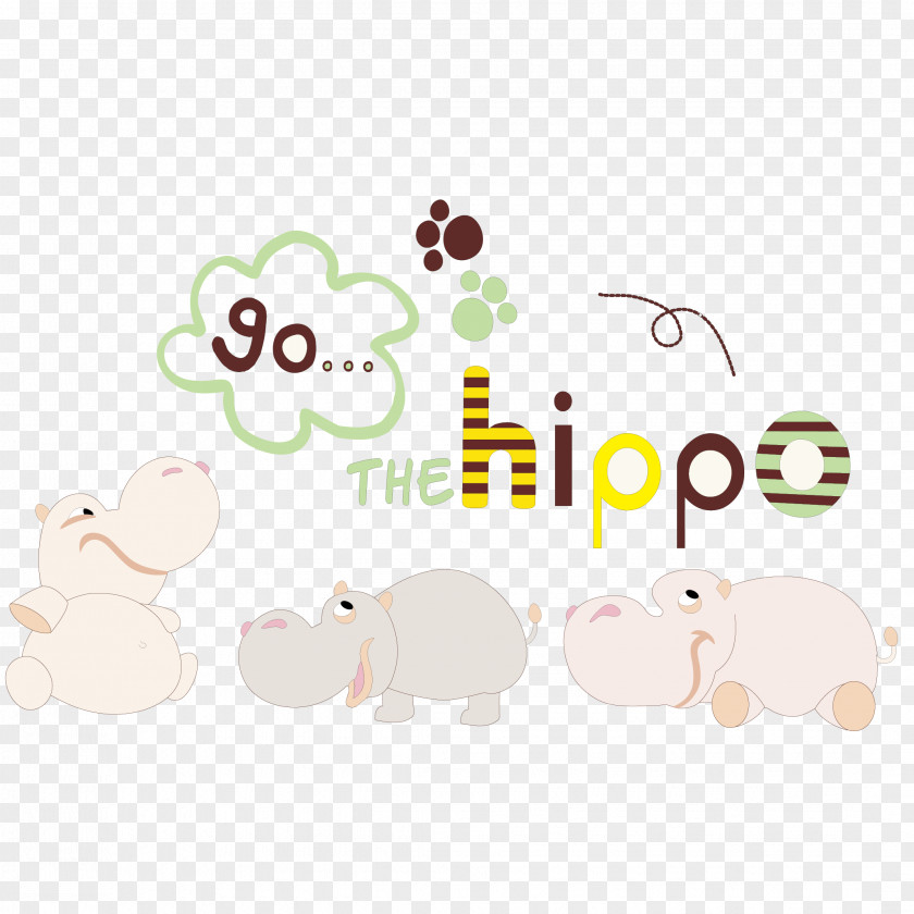 Vector Cartoon Hippo Hippopotamus Illustration PNG