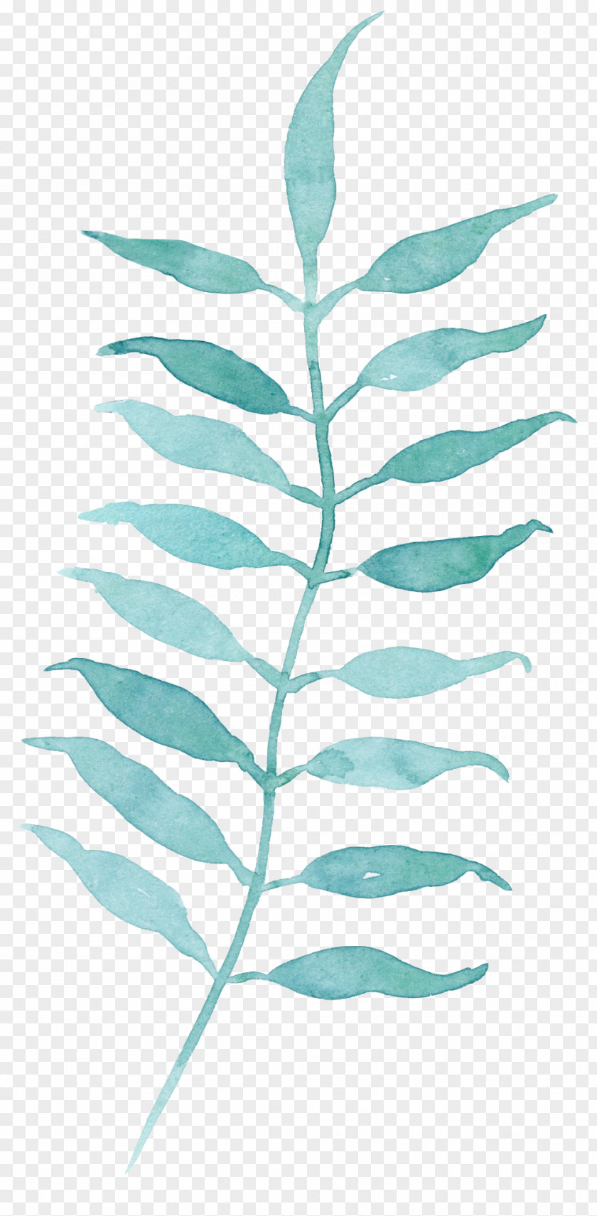 Hand-painted Mint Green Leaves Leaf Poster Painting PNG