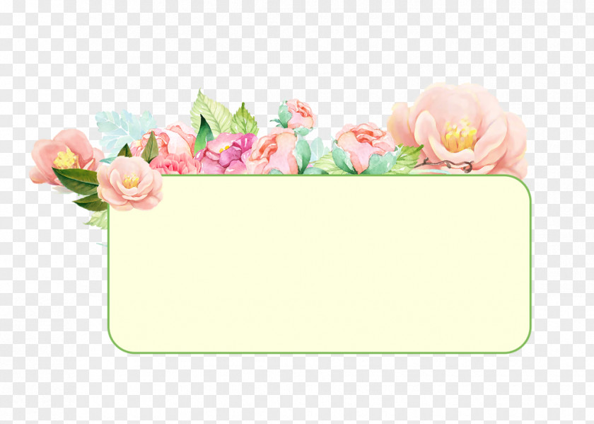 Ppt边框 Floral Design Pink Cut Flowers Green PNG