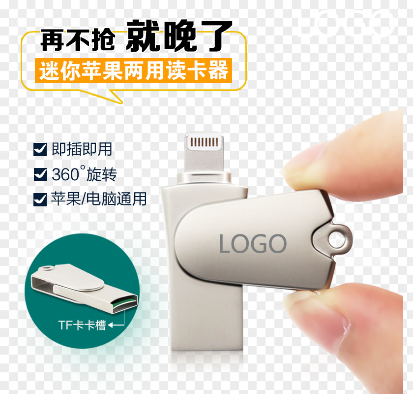 Hand Reader USB Flash Drive Secure Digital Card Apple PNG