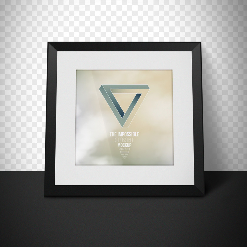 Black Frame Visual Arts Mockup Picture Graphic Design Photography PNG