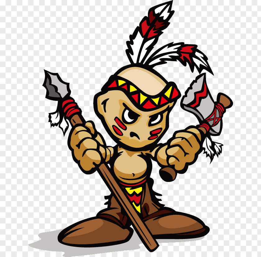 Indians Took The Stone Spear Axes Cartoon Clip Art PNG