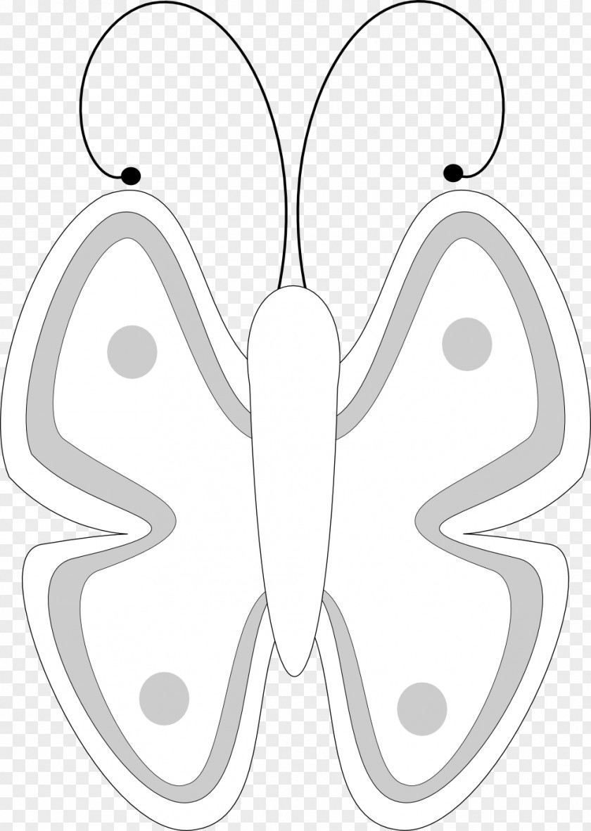 Line Drawing Butterfly Black And White Art Clip PNG