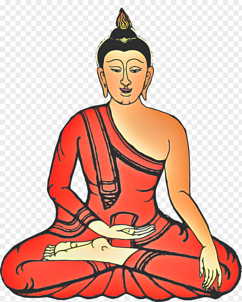 Zen Master Kneeling Finger Sitting PNG