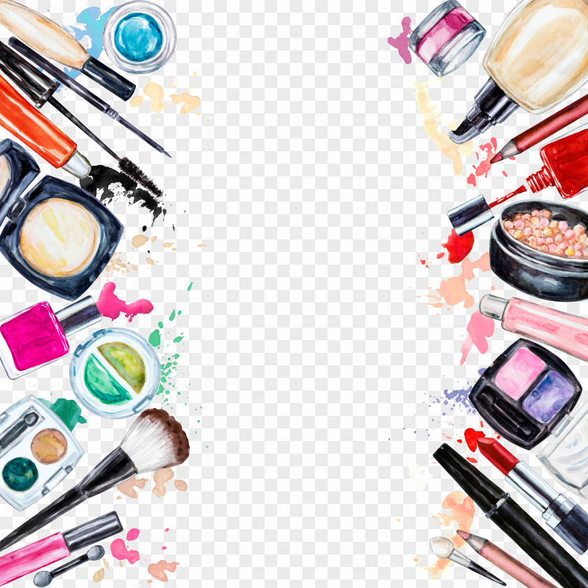 Creative Makeup Tools Cosmetics Beauty Eye Shadow Lipstick Picture Frame PNG