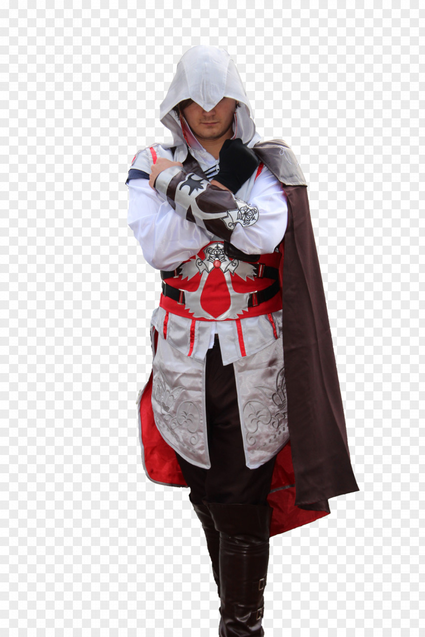 Ezio Auditore Costume Cosplay Hoodie CosBay Wig PNG