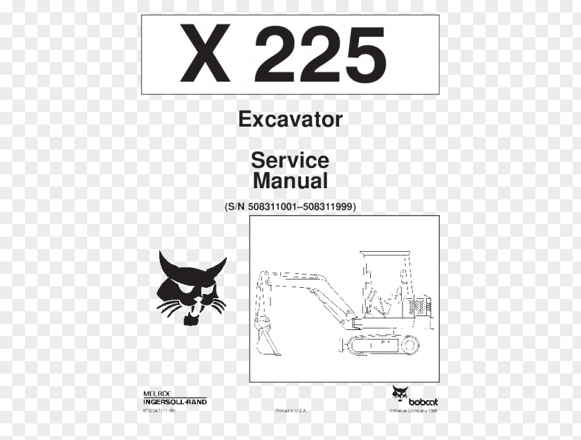 Excavator Bobcat Company Compact Product Manuals Owner's Manual PNG