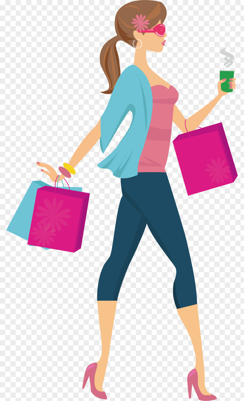 Shopping Girl Woman PNG , fashion girl, shopping clipart PNG