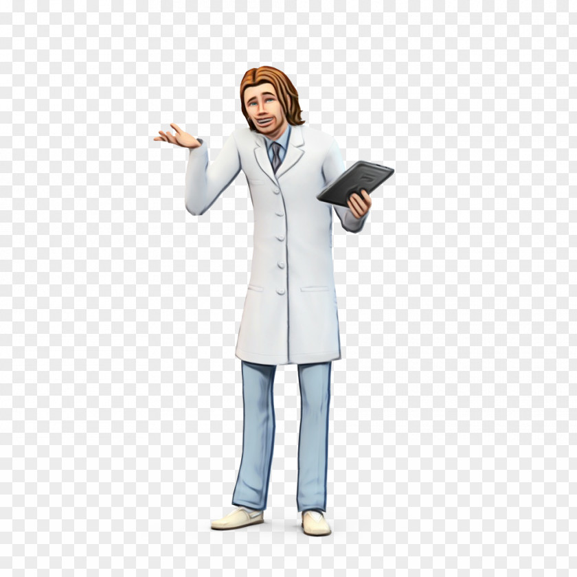 Standing Outerwear Gesture Uniform White Coat PNG