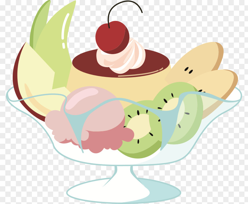 Sundae Crème Caramel プリンアラモード Clip Art PNG