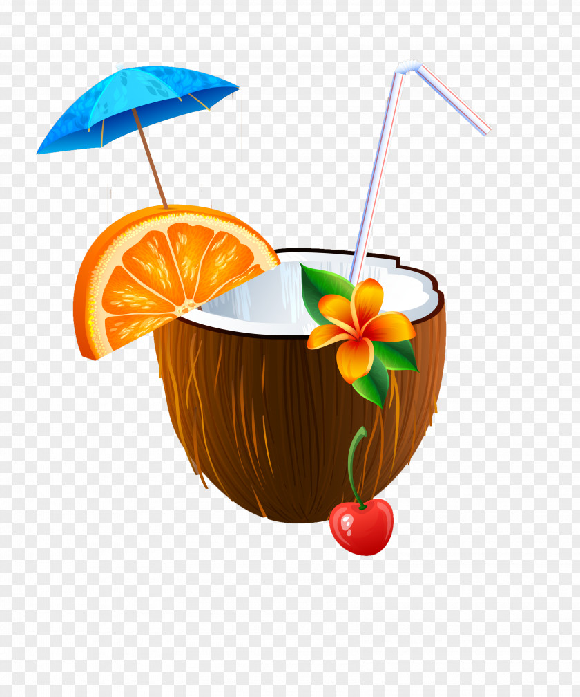 Floating Coconut Cocktail Water Milk PNG
