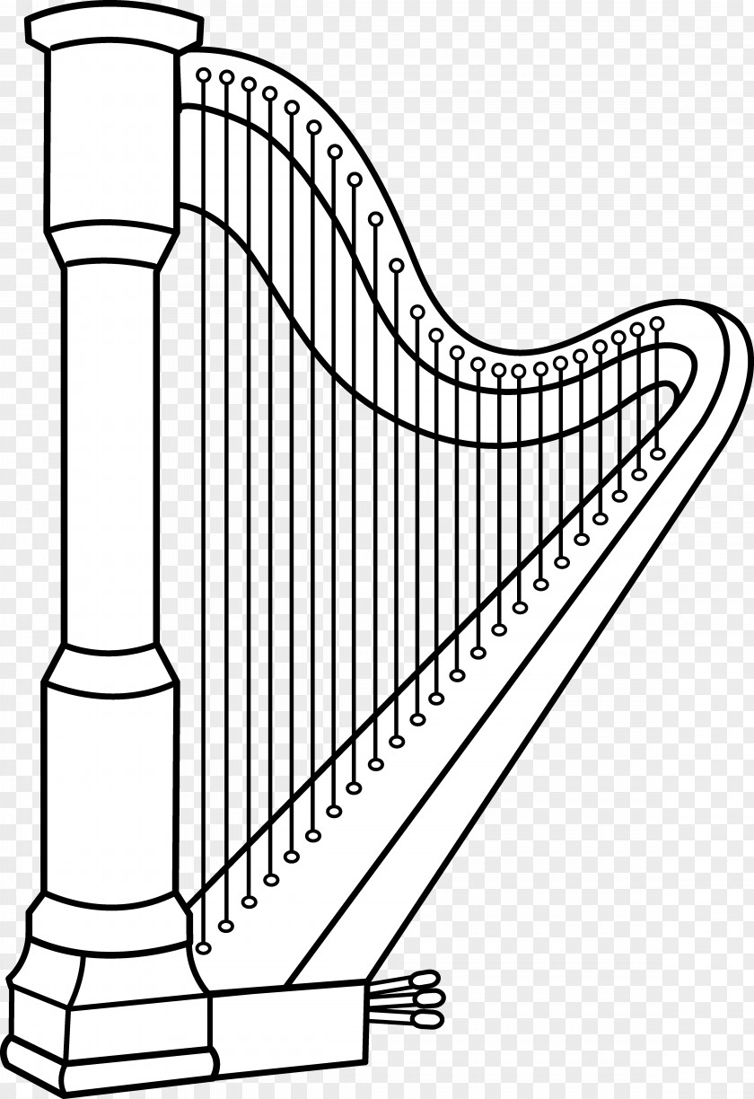 Harp Celtic Musical Instruments Coloring Book Clip Art PNG
