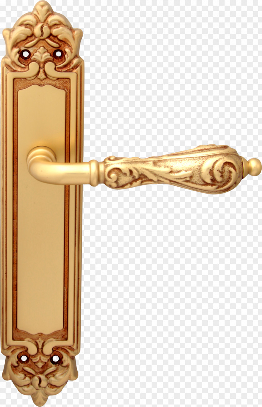 Libra Door Handle Brass Lock PNG