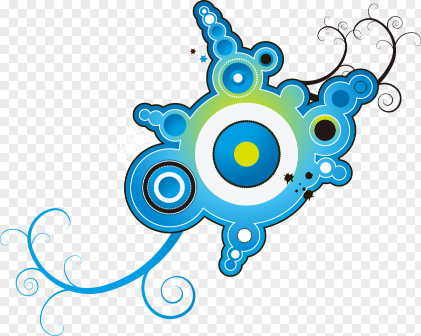 Hand-painted Blue Circle Pattern Disk Clip Art PNG