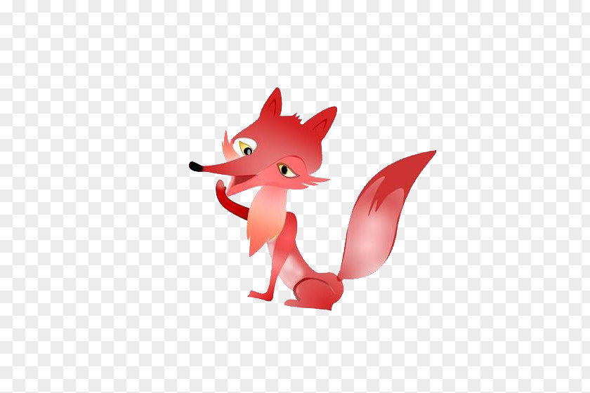 Red Fox Hoodie Cartoon PNG