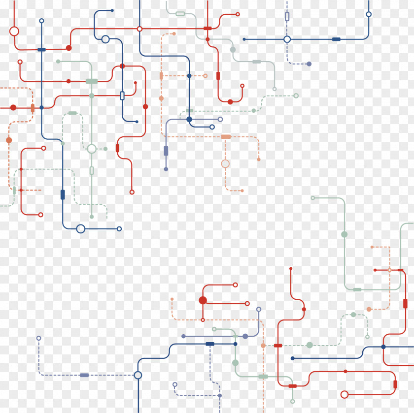 Science And Technology Lines Vector Painted Board Printed Circuit Integrated Electrical Network PNG