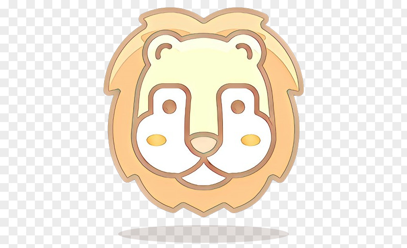 Smile Lion Cartoon Head Nose Snout Clip Art PNG