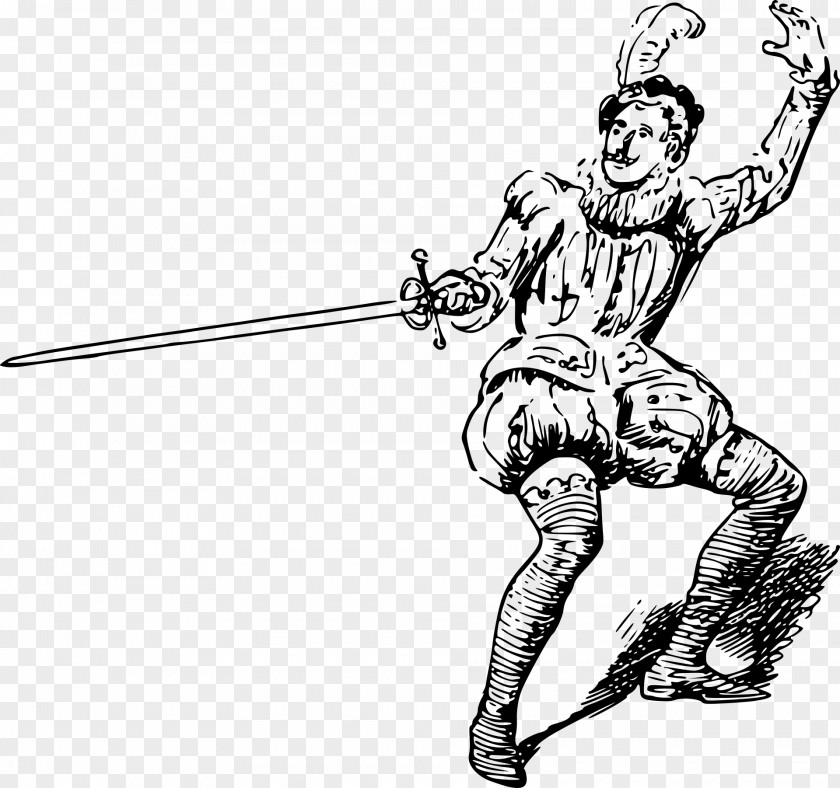 Om Drawing Sword Line Art Fencing PNG