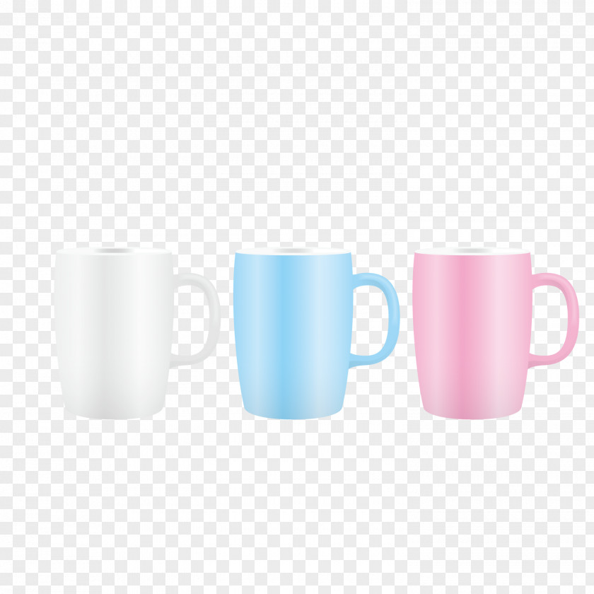 Three-color Mugs Coffee Cup Ceramic Mug Cafe PNG