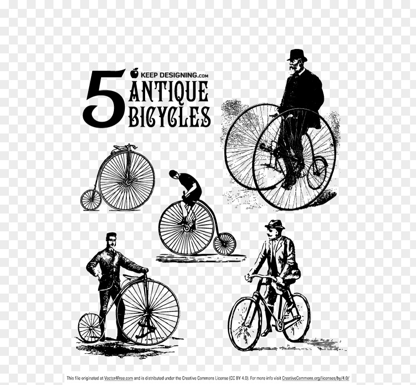 Creative Retro Button Bicycle Vintage Clip Art PNG
