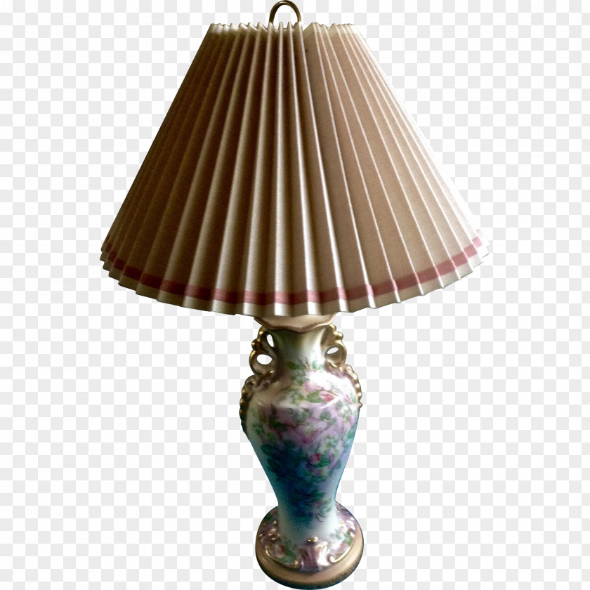 Hand-painted Lamp 1940s Lighting Light Fixture PNG