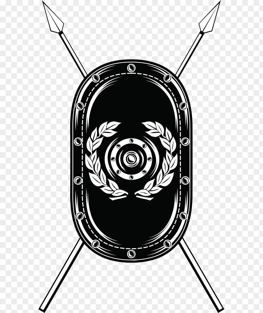 Hand Painted Shields And Spears Spear Shield Sword Clip Art PNG