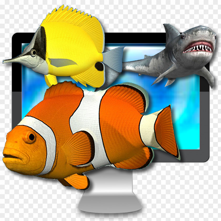 Hologram Screensaver Desktop Wallpaper Waterfall Live Fish Metaphor PNG