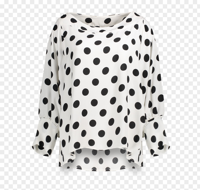 T-shirt Polka Dot Blouse Sleeve White PNG