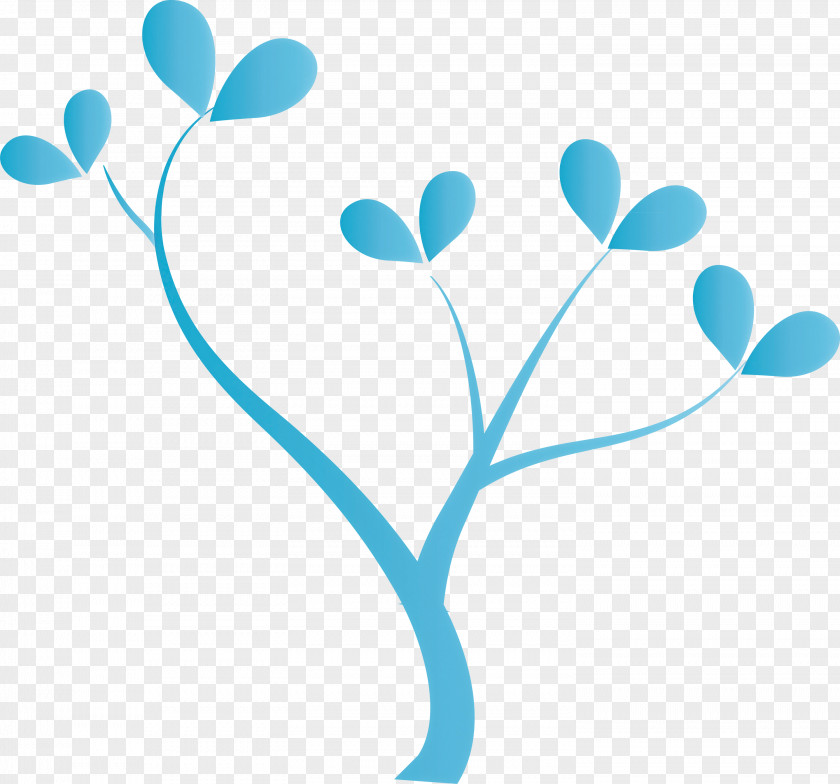 Turquoise Aqua Teal Heart Leaf PNG