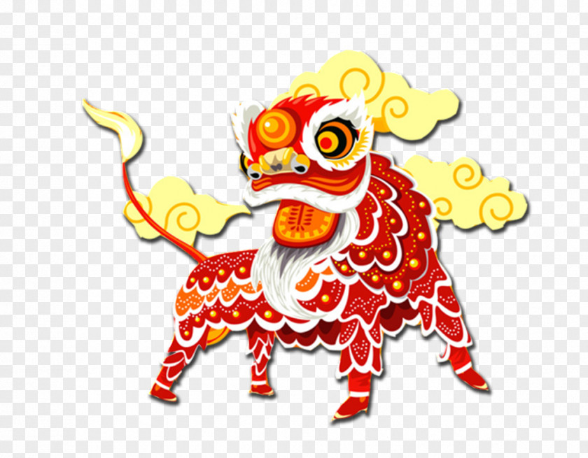 Aslan Design Element Lion Dance Vector Graphics Image Chinese New Year PNG