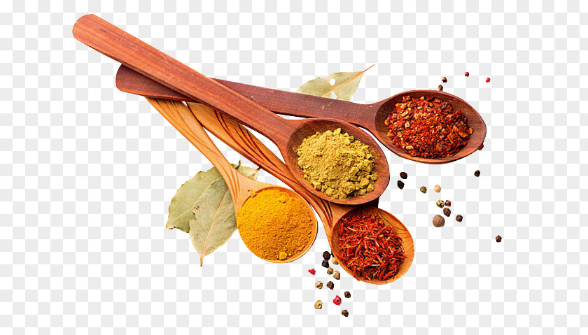Four Wood Spoon The Sauce Physical Map Spice Herb Seasoning Food Stock PNG