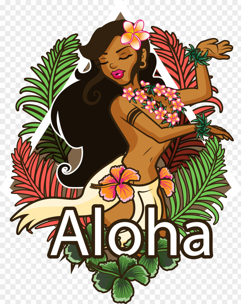 Hawaii Hula Drawing PNG Drawing, Beautiful hula dancing girl, Aloha woman clipart PNG