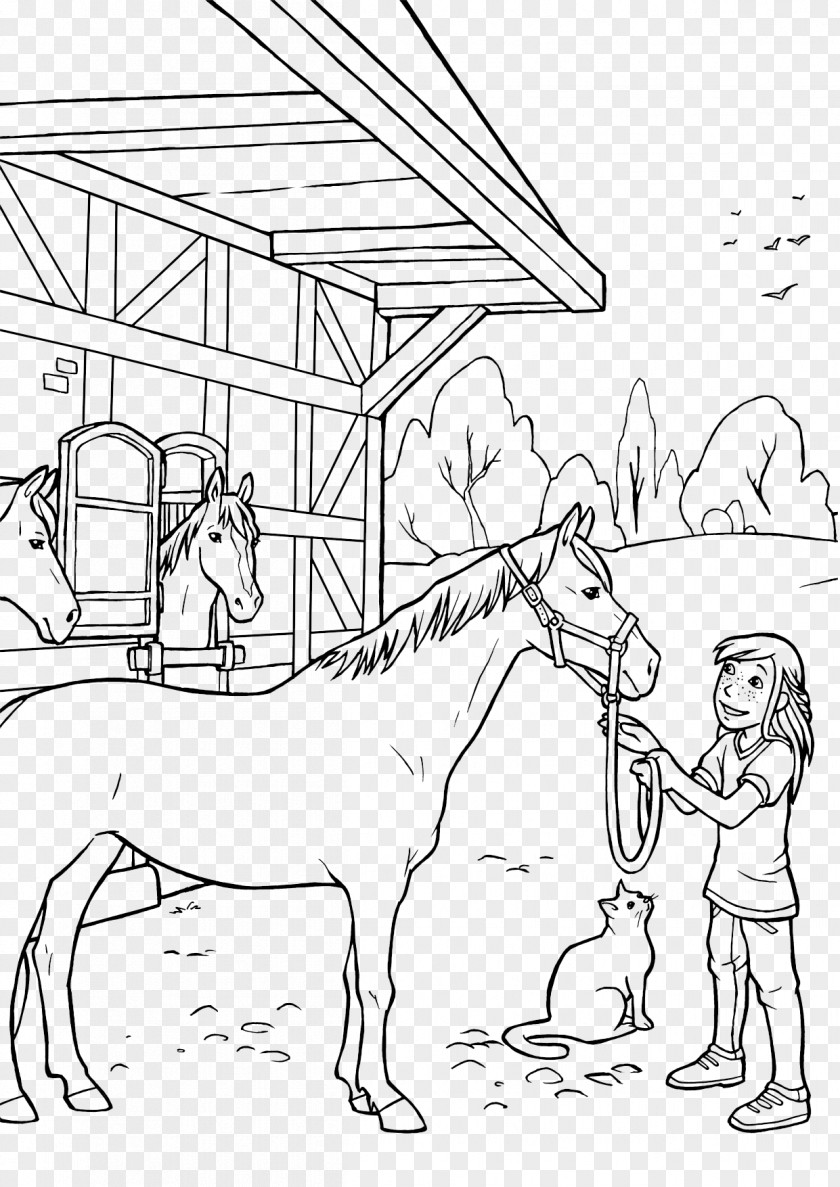 Horse Pack Animal Ausmalbild Filly Coloring Book PNG