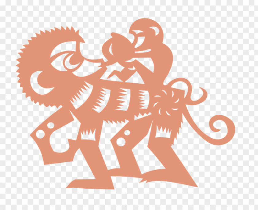 Monkey Paper-cut Chinese Zodiac New Year Astrology PNG