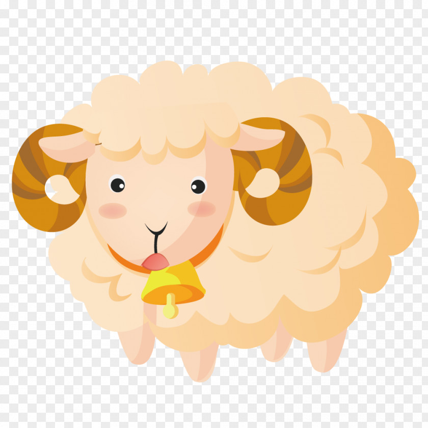 Surprised Little Sheep Cartoon Illustration PNG