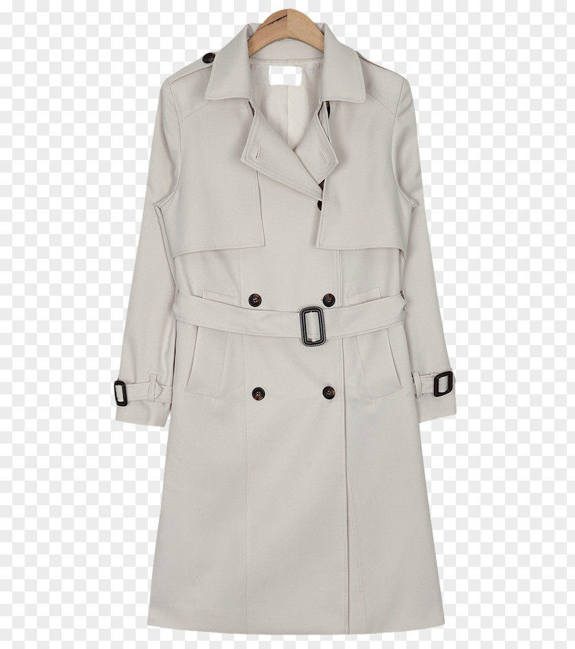 Trench Coat Overcoat Sleeve Beige Dress PNG