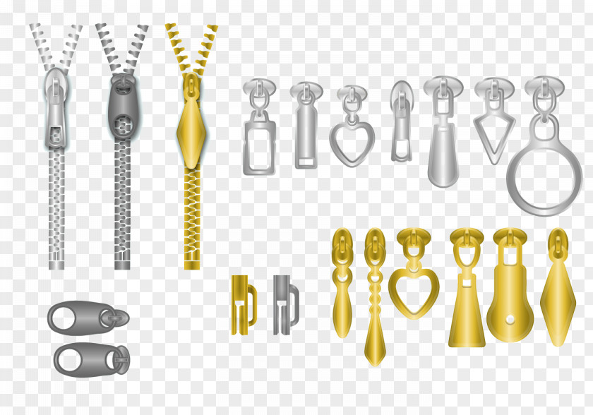 Creative Vector Metallic Zipper Illustration PNG