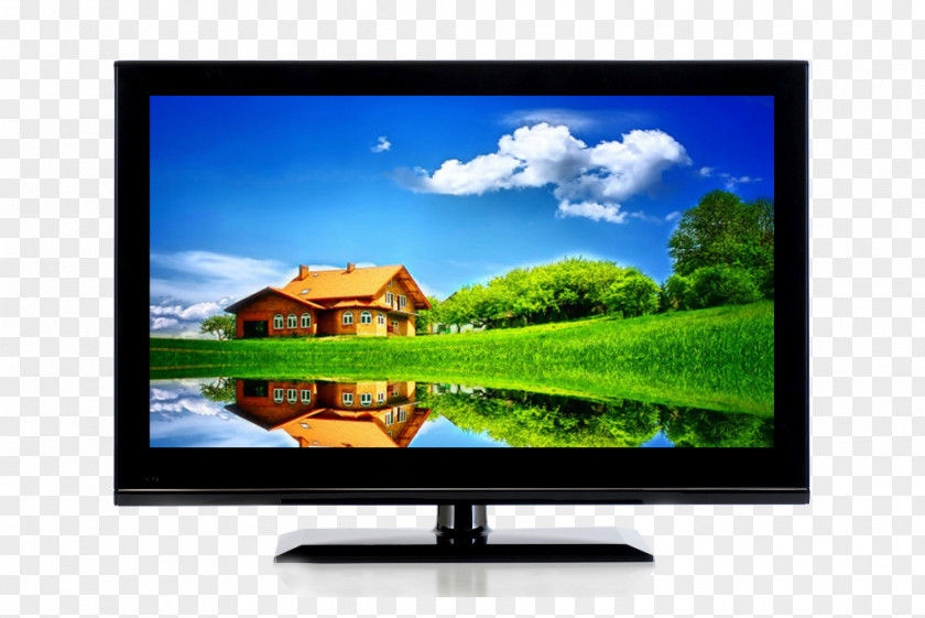 LCD TV Slim Tough Metal High-definition Television Desktop Computer 1080p Display Resolution Wallpaper PNG