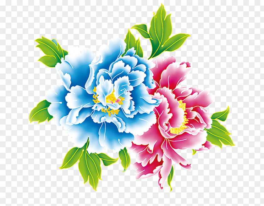 Peony Painting Floral Design La Peinture De Fleurs Chinese PNG