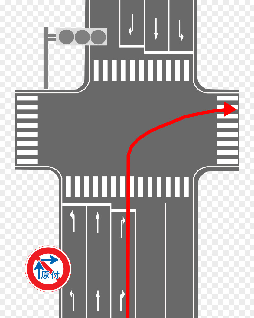 Road Hook Turn Motorized Bicycle 軽車両 Intersection PNG