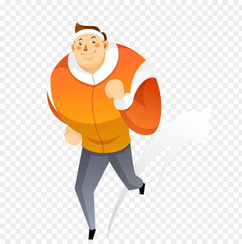 Running Man Cartoon Illustration PNG