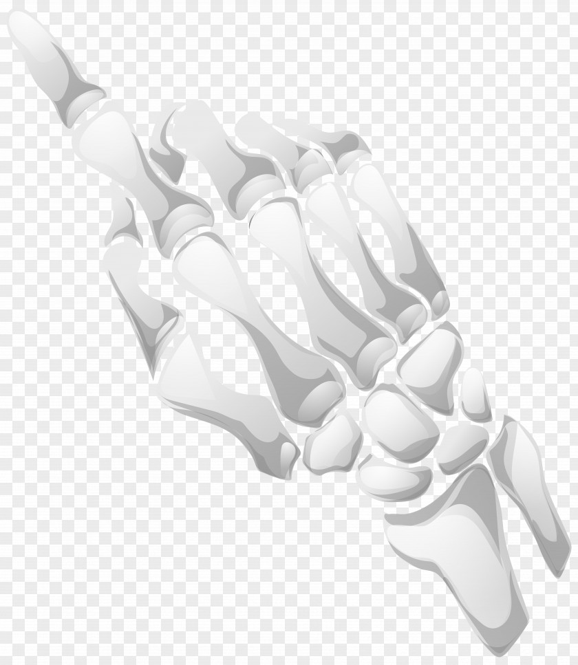 Skeleton Hand Clip Art Image Black And White Pattern PNG